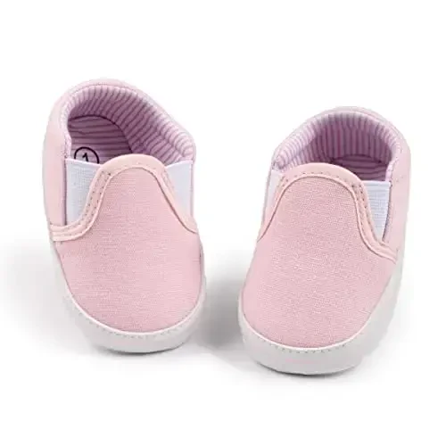 Morbido Infant Baby Boys Girls Canvas Sneaker Toddler Slip On Anti Skid Newborn First Walkers Candy Shoes for 0-18 Months - 1