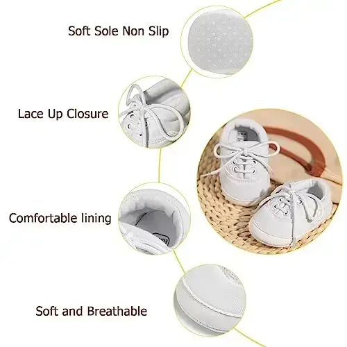 Morbido Infant Baby Boys Girls Canvas Sneaker Toddler Slip On Anti Skid Newborn First Walkers Candy Shoes for 0-18 Months - 3