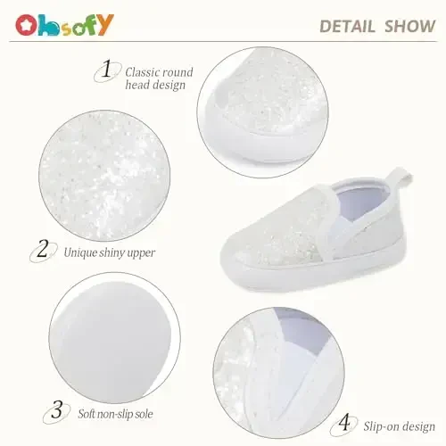 Morbido Infant Baby Boys Girls Canvas Sneaker Toddler Slip On Anti Skid Newborn First Walkers Candy Shoes for 0-18 Months - 3