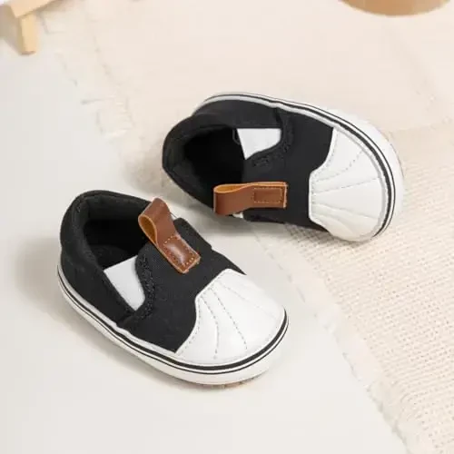 Morbido Infant Baby Boys Girls Canvas Sneaker Toddler Slip On Anti Skid Newborn First Walkers Candy Shoes for 0-18 Months - 6
