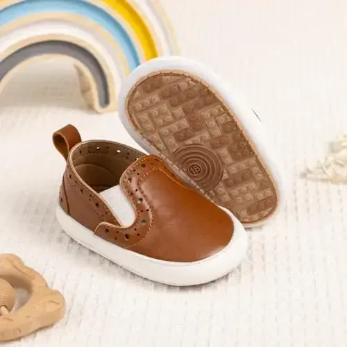 Morbido Infant Baby Boys Girls Canvas Sneaker Toddler Slip On Anti Skid Newborn First Walkers Candy Shoes for 0-18 Months - 4