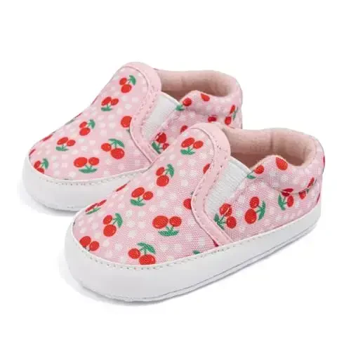 Morbido Infant Baby Boys Girls Canvas Sneaker Toddler Slip On Anti Skid Newborn First Walkers Candy Shoes for 0-18 Months 