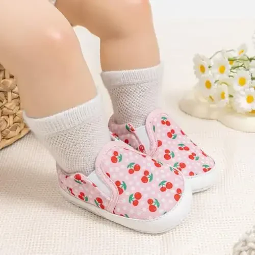 Morbido Infant Baby Boys Girls Canvas Sneaker Toddler Slip On Anti Skid Newborn First Walkers Candy Shoes for 0-18 Months - 2