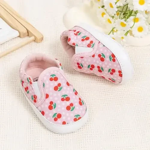 Morbido Infant Baby Boys Girls Canvas Sneaker Toddler Slip On Anti Skid Newborn First Walkers Candy Shoes for 0-18 Months - 3