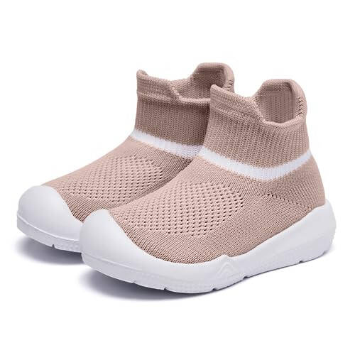 MORENDL Baby Sock Shoes Toddler Walking Shoes Infant Slippers Boys & Girls Non-Slip Sneakers - 4