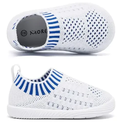 MORENDL Baby Toddler Walking Socks Non-Slip Breathable Unisex Casual Sneakers - 4