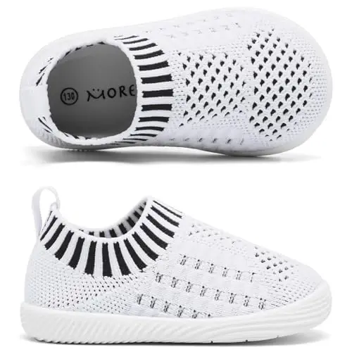 MORENDL Baby Toddler Walking Socks Non-Slip Breathable Unisex Casual Sneakers - 4