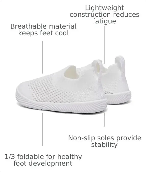 MORENDL Baby Toddler Walking Socks Non-Slip Breathable Unisex Casual Sneakers - 3