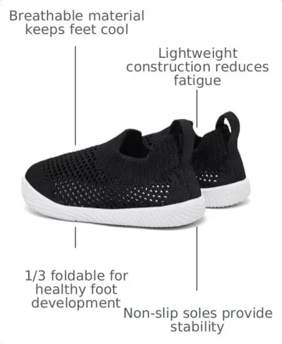 MORENDL Baby Toddler Walking Socks Non-Slip Breathable Unisex Casual Sneakers - 3