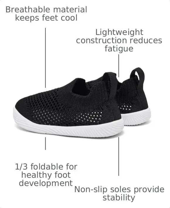 MORENDL Baby Toddler Walking Socks Non-Slip Breathable Unisex Casual Sneakers - 3