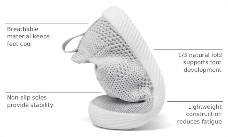 MORENDL Baby Toddler Walking Socks Non-Slip Breathable Unisex Casual Sneakers - 3