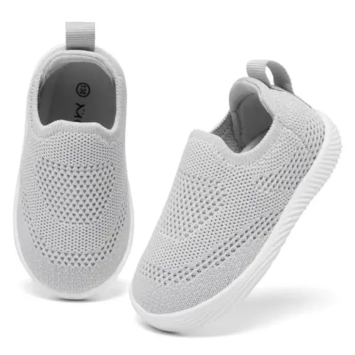 MORENDL Baby Toddler Walking Socks Non-Slip Breathable Unisex Casual Sneakers - 4