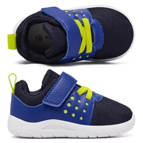 MORENDL Toddler Baby Shoes 0-4 Years Boy Girl Lightweight Breathable Non-Slip Sports Sneakers Running Walking Tennis Barefoot Shoes - 4