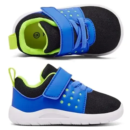 MORENDL Toddler Baby Shoes 0-4 Years Boy Girl Lightweight Breathable Non-Slip Sports Sneakers Running Walking Tennis Barefoot Shoes - 4