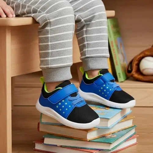 MORENDL Toddler Baby Shoes 0-4 Years Boy Girl Lightweight Breathable Non-Slip Sports Sneakers Running Walking Tennis Barefoot Shoes 