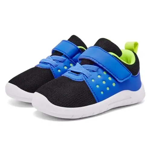 MORENDL Toddler Baby Shoes 0-4 Years Boy Girl Lightweight Breathable Non-Slip Sports Sneakers Running Walking Tennis Barefoot Shoes - 1