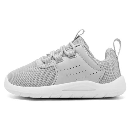 MORENDL Toddler Slip On Sneakers Baby Walking Shoes Non-Slip Breathable Unisex Pink Mesh Lace-Up Athletic Sneakers Infant Running Shoes - MORENDL (1)