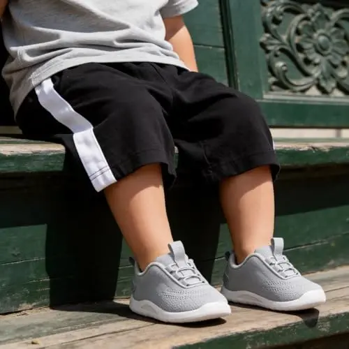 MORENDL Toddler Slip On Sneakers Baby Walking Shoes Non-Slip Breathable Unisex Pink Mesh Lace-Up Athletic Sneakers Infant Running Shoes - 1