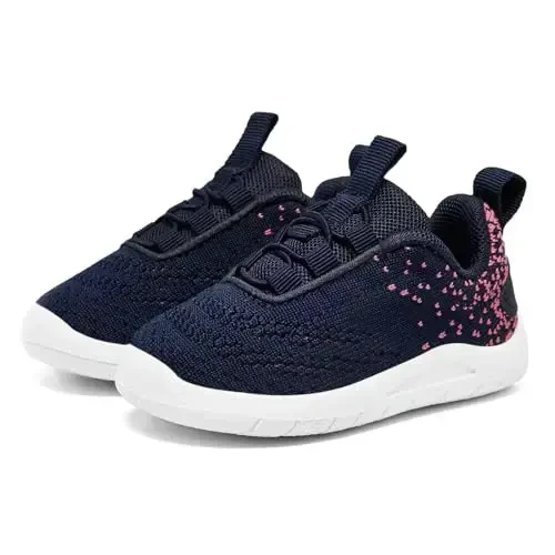 MORENDL Toddler Slip On Sneakers Baby Walking Shoes Non-Slip Breathable Unisex Pink Mesh Lace-Up Athletic Sneakers Infant Running Shoes - MORENDL