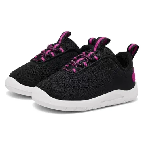 MORENDL Toddler Slip On Sneakers Baby Walking Shoes Non-Slip Breathable Unisex Pink Mesh Lace-Up Athletic Sneakers Infant Running Shoes - 1