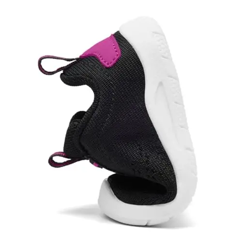 MORENDL Toddler Slip On Sneakers Baby Walking Shoes Non-Slip Breathable Unisex Pink Mesh Lace-Up Athletic Sneakers Infant Running Shoes - 5