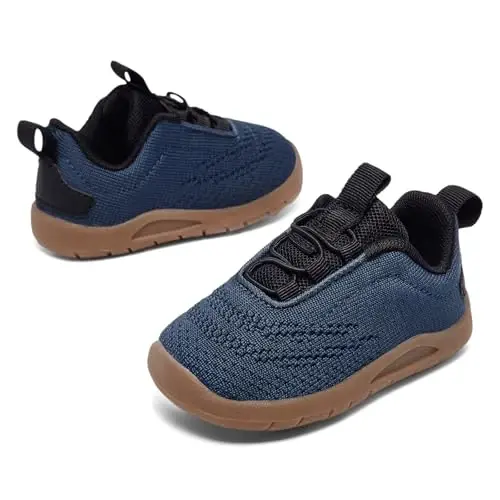 MORENDL Toddler Slip On Sneakers Baby Walking Shoes Non-Slip Breathable Unisex Pink Mesh Lace-Up Athletic Sneakers Infant Running Shoes - 9