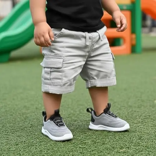 MORENDL Toddler Slip On Sneakers Baby Walking Shoes Non-Slip Breathable Unisex Pink Mesh Lace-Up Athletic Sneakers Infant Running Shoes - MORENDL