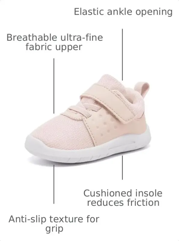 MORENDL Toddler Baby Shoes 0-4 Years Boy Girl Lightweight Breathable Non-Slip Sports Sneakers Running Walking Tennis Barefoot Shoes - 3