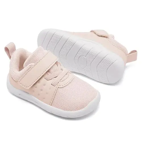 MORENDL Toddler Baby Shoes 0-4 Years Boy Girl Lightweight Breathable Non-Slip Sports Sneakers Running Walking Tennis Barefoot Shoes - 4