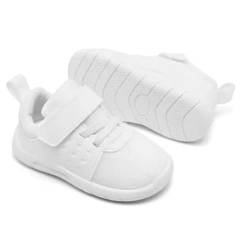 MORENDL Toddler Baby Shoes 0-4 Years Boy Girl Lightweight Breathable Non-Slip Sports Sneakers Running Walking Tennis Barefoot Shoes - 4
