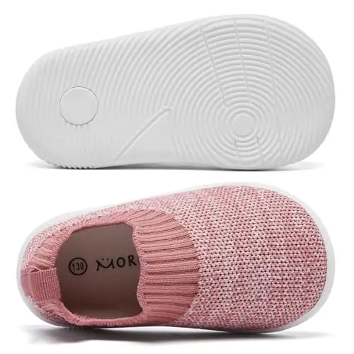 MORENDL Baby Toddler Walking Socks Non-Slip Breathable Unisex Casual Sneakers - 4