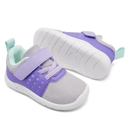 MORENDL Toddler Baby Shoes 0-4 Years Boy Girl Lightweight Breathable Non-Slip Sports Sneakers Running Walking Tennis Barefoot Shoes - 3