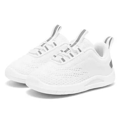 MORENDL Toddler Slip On Sneakers Baby Walking Shoes Non-Slip Breathable Unisex Pink Mesh Lace-Up Athletic Sneakers Infant Running Shoes - 1