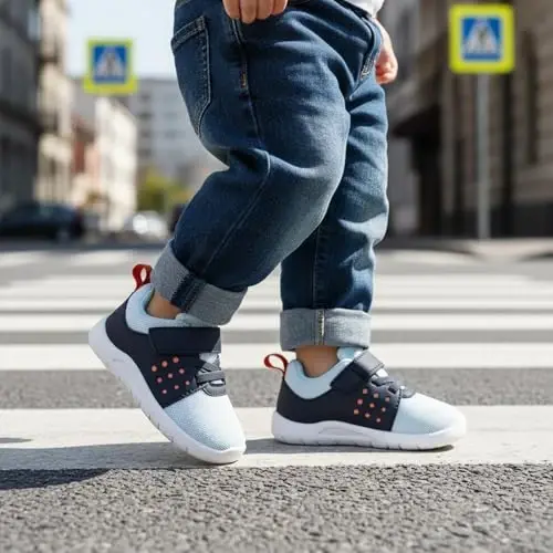 MORENDL Toddler Baby Shoes 0-4 Years Boy Girl Lightweight Breathable Non-Slip Sports Sneakers Running Walking Tennis Barefoot Shoes 