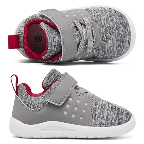 MORENDL Toddler Baby Shoes 0-4 Years Boy Girl Lightweight Breathable Non-Slip Sports Sneakers Running Walking Tennis Barefoot Shoes - 4