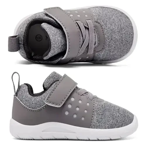 MORENDL Toddler Baby Shoes 0-4 Years Boy Girl Lightweight Breathable Non-Slip Sports Sneakers Running Walking Tennis Barefoot Shoes - 4