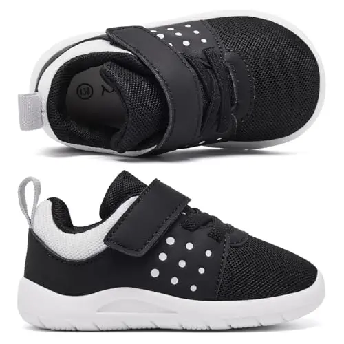 MORENDL Toddler Baby Shoes 0-4 Years Boy Girl Lightweight Breathable Non-Slip Sports Sneakers Running Walking Tennis Barefoot Shoes - 4