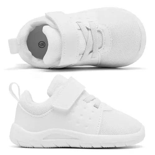 MORENDL Toddler Baby Shoes 0-4 Years Boy Girl Lightweight Breathable Non-Slip Sports Sneakers Running Walking Tennis Barefoot Shoes - 4