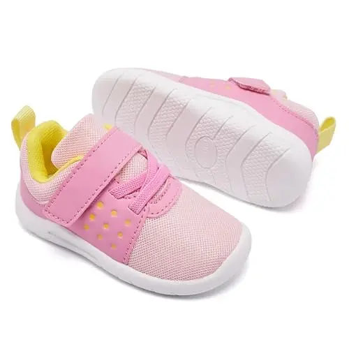 MORENDL Toddler Baby Shoes 0-4 Years Boy Girl Lightweight Breathable Non-Slip Sports Sneakers Running Walking Tennis Barefoot Shoes - 3
