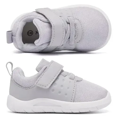 MORENDL Toddler Baby Shoes 0-4 Years Boy Girl Lightweight Breathable Non-Slip Sports Sneakers Running Walking Tennis Barefoot Shoes - 4