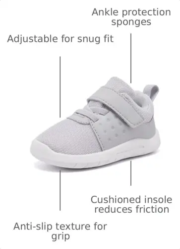 MORENDL Toddler Baby Shoes 0-4 Years Boy Girl Lightweight Breathable Non-Slip Sports Sneakers Running Walking Tennis Barefoot Shoes - MORENDL (1)