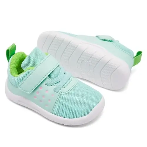 MORENDL Toddler Baby Shoes 0-4 Years Boy Girl Lightweight Breathable Non-Slip Sports Sneakers Running Walking Tennis Barefoot Shoes - 4