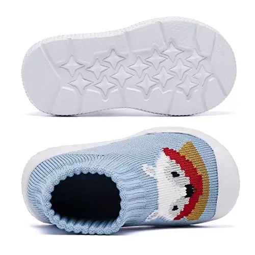 MORENDL Toddler Sock Shoes Baby Walking Shoes Infant Slippers Boys & Girls Non-Slip Sneakers - 4