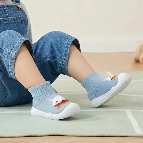 MORENDL Toddler Paypoq Oyoq Kiyimlar Chaqaloq Yurganda Oyoq Kiyimlar Kichkintoylar uchun To'piqlar O'g'il bolalar va Qizlar uchun Sirpanmaydigan Krossovkalar 