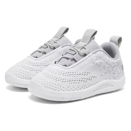 MORENDL Toddler Slip On Krossovkalar Chaqaloq Yurish Poyafzallari Sirpanmaydigan Nafas Oluvchan Unisex Pushti To'rli Atletik Krossovkalar Go'dak Yugurish Poyafzallari 