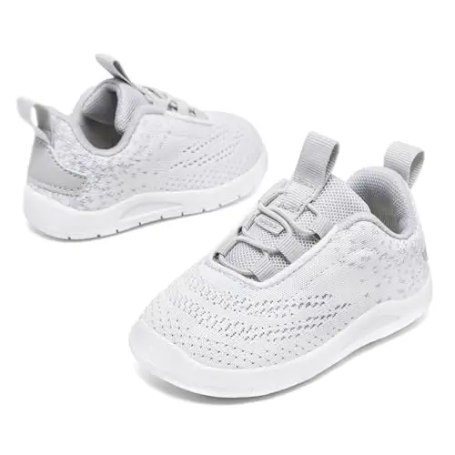 MORENDL Toddler Slip On Krossovkalar Chaqaloq Yurish Poyafzallari Sirpanmaydigan Nafas Oluvchan Unisex Pushti To'rli Atletik Krossovkalar Go'dak Yugurish Poyafzallari - 3