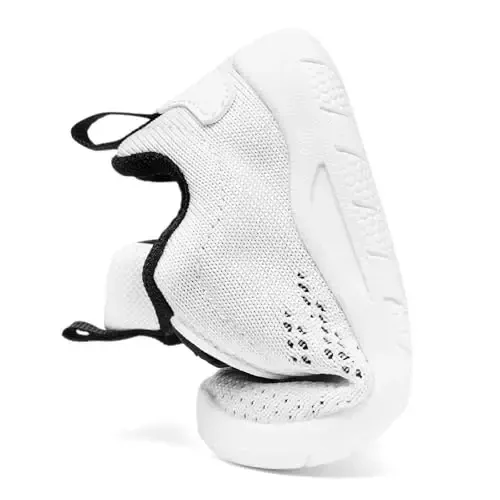 MORENDL Toddler Slip On Krossovkalar Chaqaloq Yurish Poyafzallari Sirpanmaydigan Nafas Oluvchi Unisex Pushti To'rli Atletik Krossovkalar Go'dak Yugurish Poyafzallari - 5