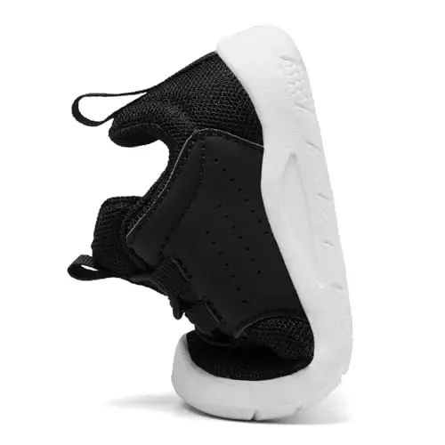 MORENDL Toddler Slip On Krossovkalari Chaqaloq Yurish Poyafzallari Sirpanmaydigan Nafas Oladigan Unisex Pushti To'rli Atletik Krossovkalar Go'dak Yugurish Poyafzallari - 5