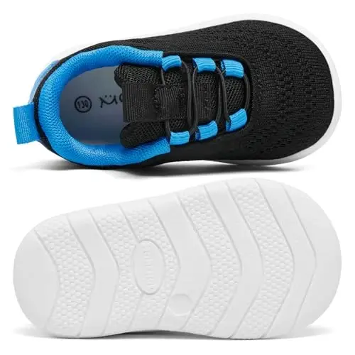 MORENDL Toddler Slip On Poyabzal Chaqaloq Yurish Poyabzali Sirpanmaydigan Nafas Oluvchan Unisex Pushti To'rli Atletik Poyabzal Chaqaloq Yugurish Poyabzali - 4