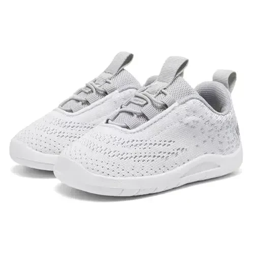 MORENDL Toddler Slip On Sneakers Baby Walking Shoes Non-Slip Breathable Unisex Pink Mesh Lace-Up Athletic Sneakers Infant Running Shoes - MORENDL